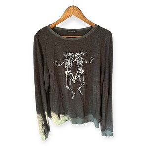 Rare Wildfox Skeleton Graphic Sweatshirt Size L